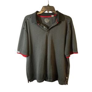 Callaway X Series Golf Polo XL, Striped Black/White/Red, 100% Polyester Casual